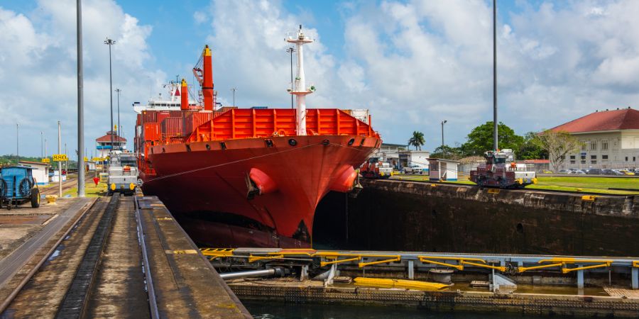 panama canal from the cruise port