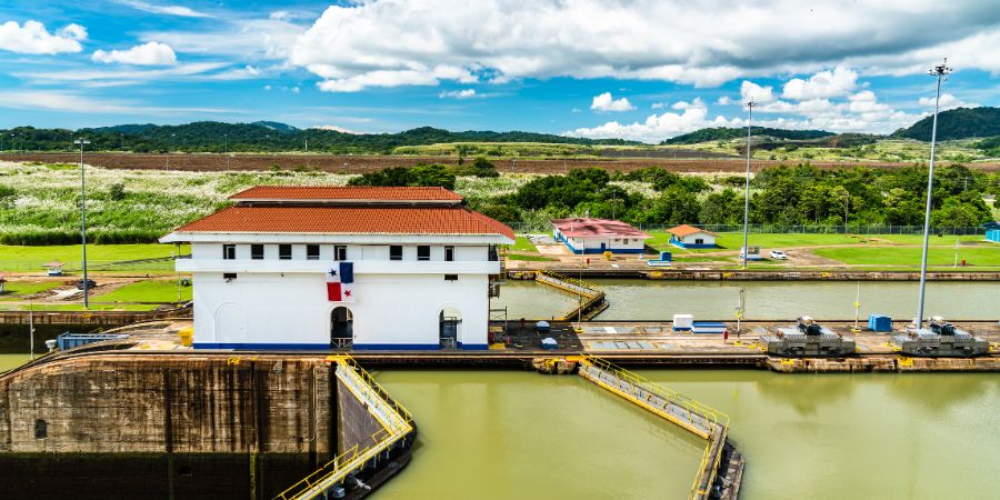 panama canal from the cruise port
